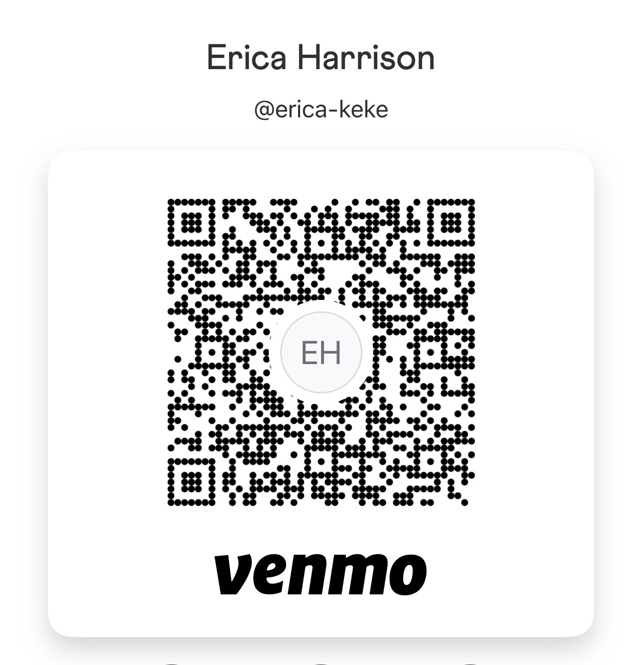 Venmo QR code for @erica-keke